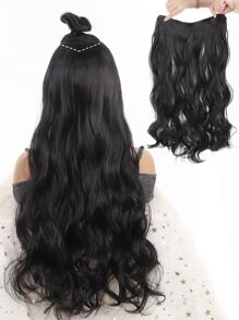 夹式长卷发合成接发 - 黑色 - 查看 3