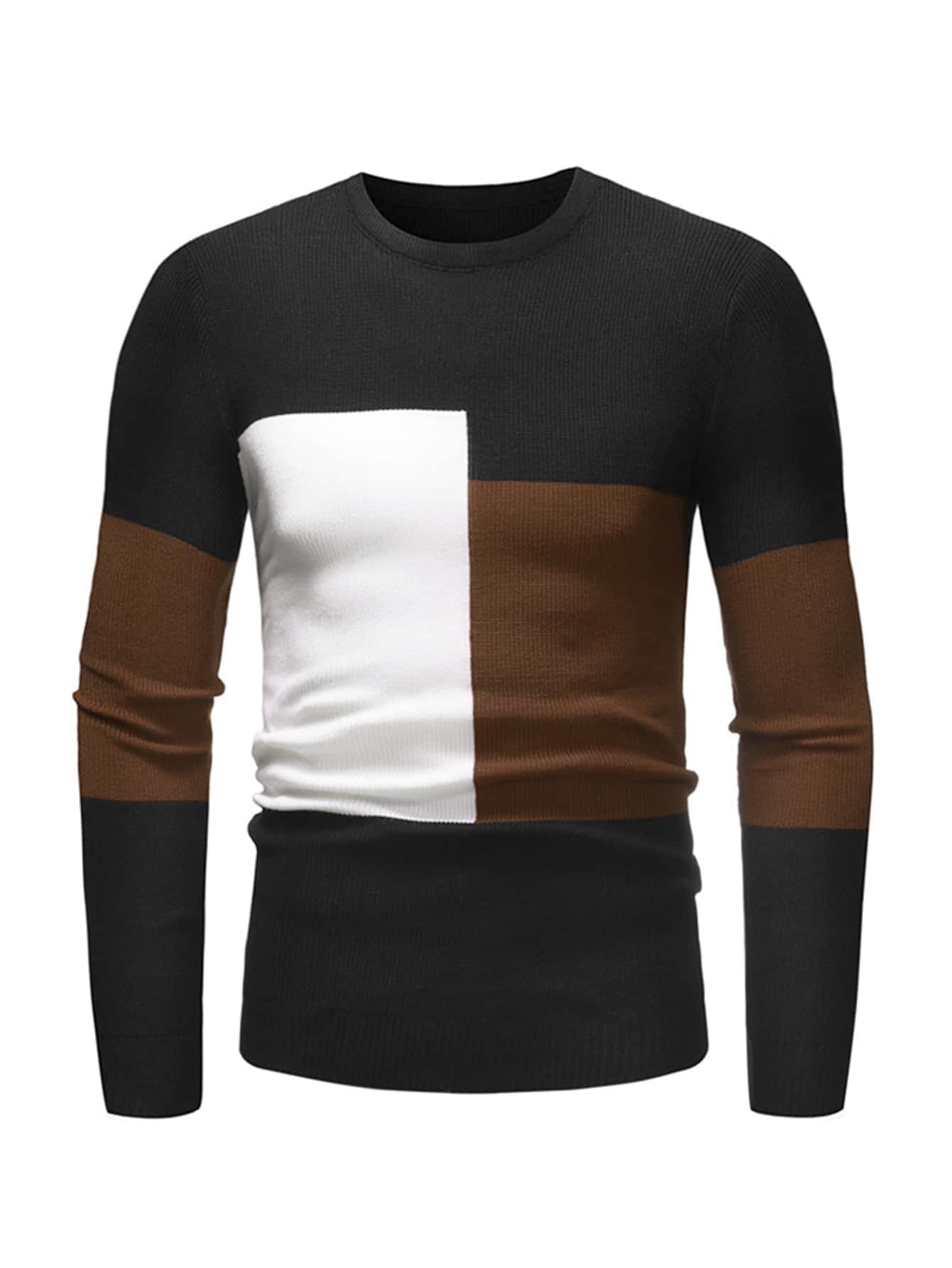 Men Cut And Sew Sweater - Multicolor - View 1