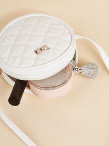 1個白色迷你尺寸縫合細節柔軟pu皮革斜背包 - 白色 - 查看 7