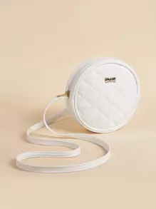 1個白色迷你尺寸縫合細節柔軟pu皮革斜背包 - 白色 - 查看 3