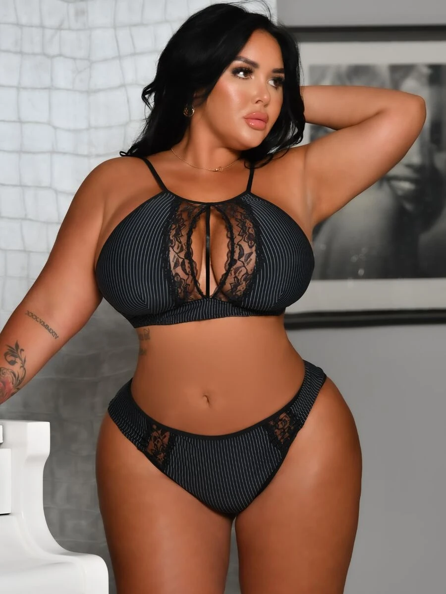 Plus Size Sexy Lingerie - Black - View 1