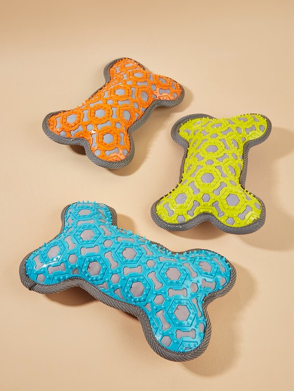 عظم كلب كبير جدًا من قماش أكسفورد مطبوع بالنقوش TPR، لون عشوائي