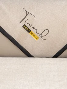 1入組字母刺繡沙發巾和1入組隨機靠墊套不附帶墊芯 - 彩色 - 查看 7