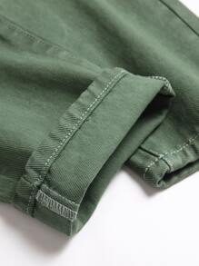Quần Jeans Nam Ôm Dáng Rách Rách Xỉn - xanh quân đội - Xem 4