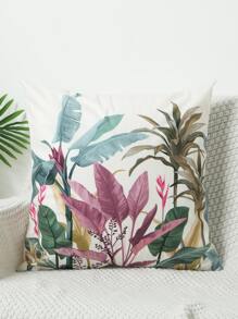 植物圖案靠墊套不附帶墊芯 - 彩色 - 查看 1