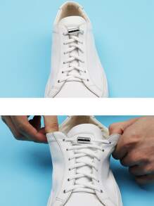 扣式彈性鞋帶無須綁鞋帶 - 白色 - 查看 4