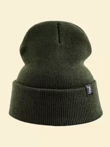 JZML Men Letter Label Decor Beanie Casual