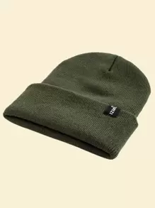 JZML Men Letter Label Decor Beanie Casual