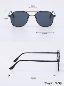 Men Top Bar Metal Geometric Frame Fashion Glasses Elegant Shades Accessories Beach Accessories Glasses Shades For Summer Beach Vacation,Outdoor,Travel - Black - View 3