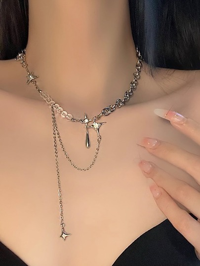 Bead Decor Star Charm Necklace