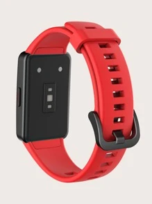 Plain Watchband Compatible With Huawei Band 6 - Red - View 2