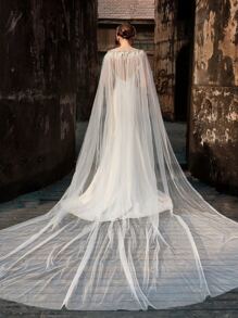 Capa de boda con diseño de diamante de imitación - Blanco - Ver 2