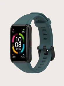 Silicone Watchband Compatible With Huawei Band 6 - Cadet Blue - View 1