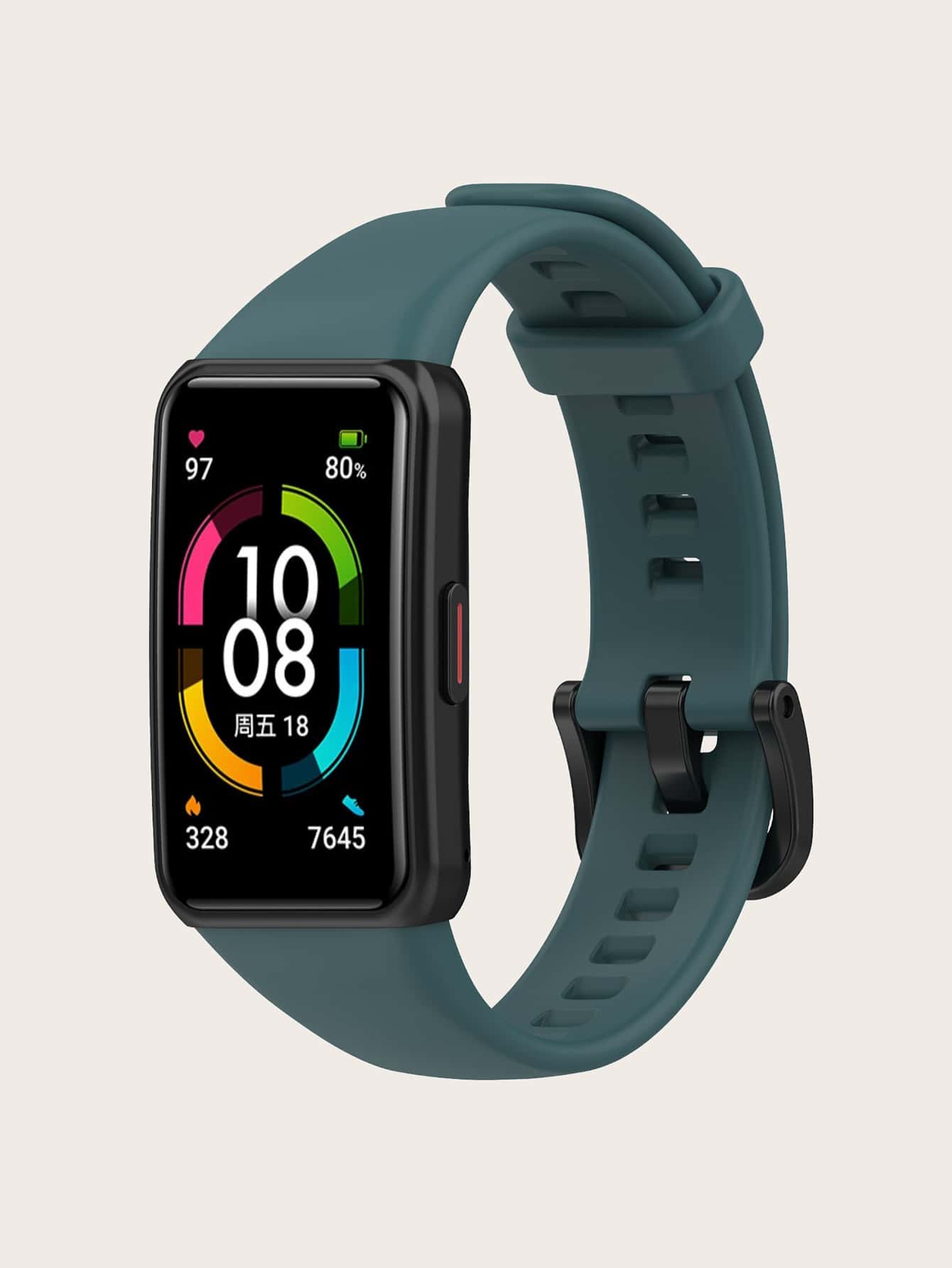 Silicone Watchband Compatible With Huawei Band 6 - Cadet Blue - View 1