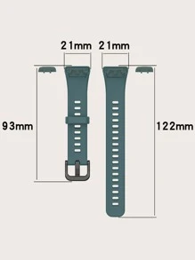 Silicone Watchband Compatible With Huawei Band 6 - Cadet Blue - View 6
