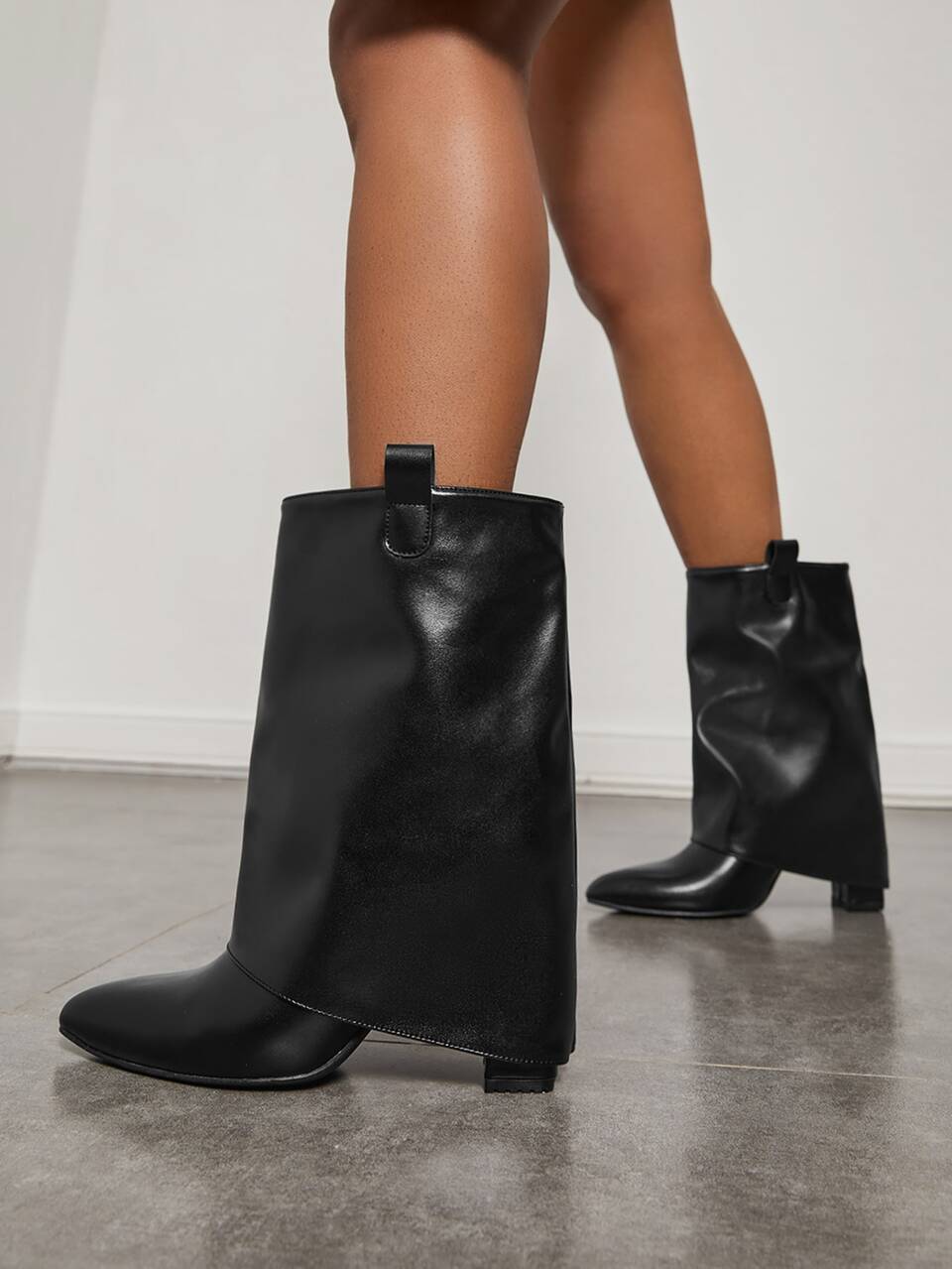 CUCCOO SZL Point Toe Chunky Heeled Classic Boots For Summer Graduation Heels Prom Heels Vacation Shoes Back To School Shoes College Student Shoes Party Baddie Fashionable Chic Gorgeous Style Christmas Disco Party Baddie Fall New Year Holiday Valentines Valentine Day Valentine's Day