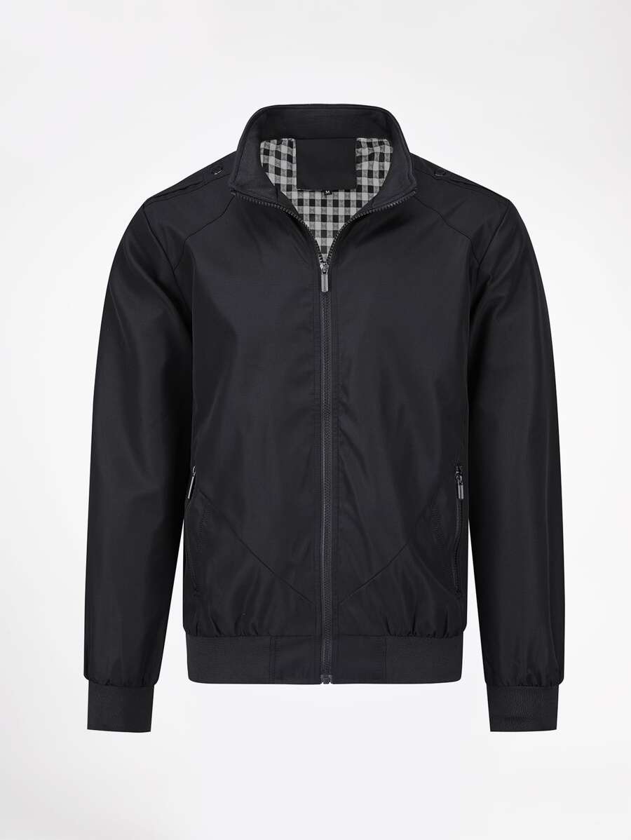 CLOUDSTYLE Áo khoác Nam Túi Dây kéo màu trơn Giải trí - màu đen - Xem 1