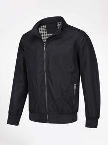 CLOUDSTYLE Áo khoác Nam Túi Dây kéo màu trơn Giải trí - màu đen - Xem 5