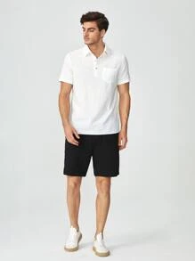 Manfinity Men Drawstring Waist Shorts - Black - View 3