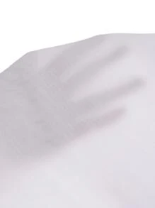 SHEIN Frenchy Butterfly Sleeve Guipure Lace Insert Blouse - White - View 6