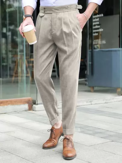 Manfinity Mode Men Buckled Detail Suit Pants