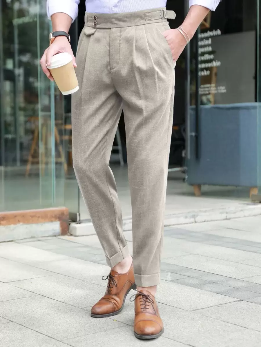 Manfinity Mode Men Buckled Detail Suit Pants