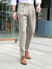 Manfinity Mode Men Buckled Detail Suit Pants