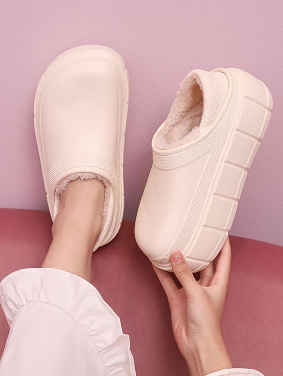 Thermal Lined Work Clogs - Beige - View 1