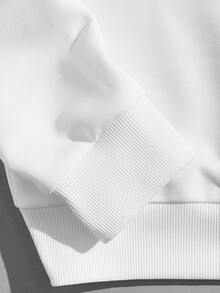 Manfinity RebelGame Men Car & Slogan Graphic Drawstring Hoodie - White - View 4