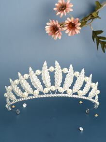 水鑽和人造珍珠裝飾婚禮髮箍