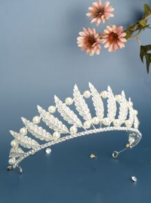 水鑽和人造珍珠裝飾婚禮髮箍