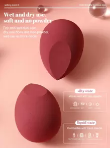 2pcs Makeup Sponge - Red - View 7