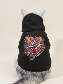 Drawdoland áo hoodie thú cưng in hoa - Nhiều màu - Xem 1