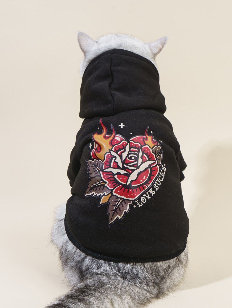 Drawdoland áo hoodie thú cưng in hoa - Nhiều màu - Xem 1