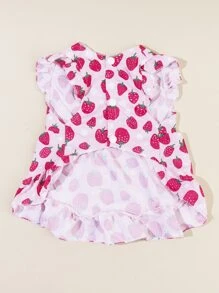 Queen Aubergine 草莓圖案寵物連衣裙