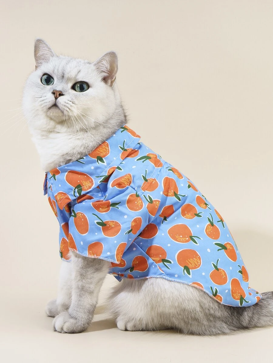 Queen Aubergine Orange Print Pet Shirt