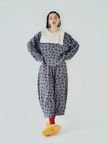 Allover Floral Print Wide Leg Trousers - Grey - View 4