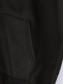 ROMWE MEN Goth 男士骷髅圖案拼色抽繩保暖連帽衫不帶T恤 - 彩色 - 查看 6