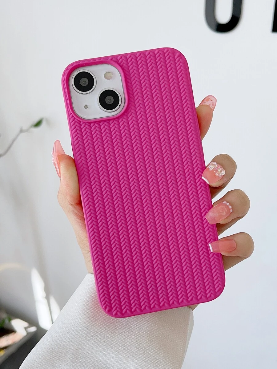 素色極簡風格手機殼 - 玫紅色 - 查看 1