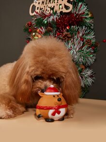 Random Style Christmas Theme Squeaky Fat Reindeer Pet Toy For Teething - Multicolor - View 8