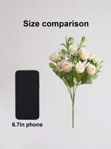 2bunches Hoa hồng nhân tạo - trắng - Xem 5