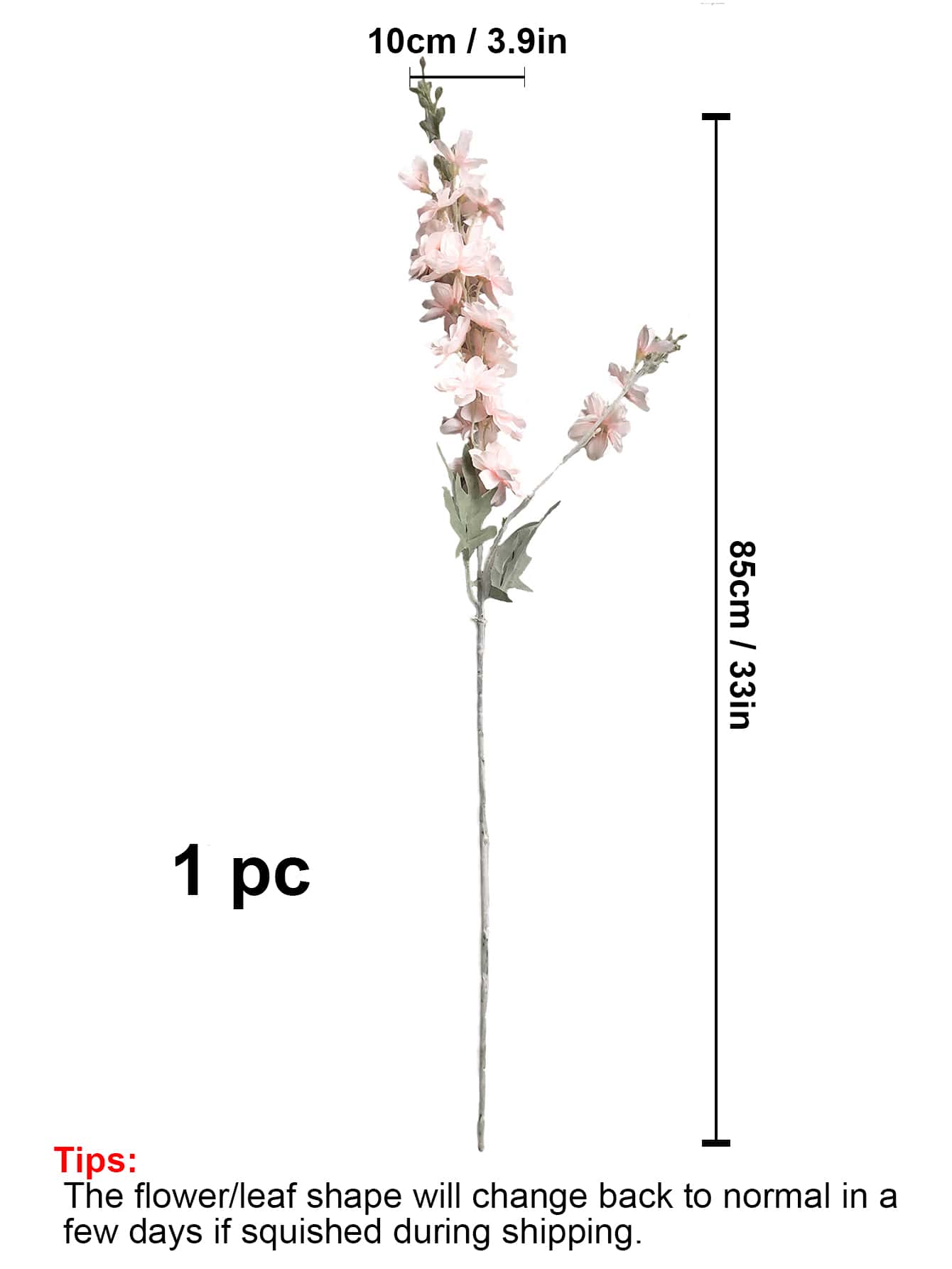 1 Pc Artificial Delphinium Flowers 33'' Silk Larkspur Flowers Faux Long Stem Fake Plant Flower Arrangement For Home Office Garden Wedding Table Vase Decor, Valentine Day, Gift Gifts Birthday Graduation Home Decor Back To School Room Decor School Supplies
