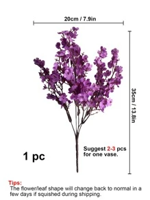 1 件/3 件塑料人造花束，樱花人造花满天星，现代人造花束，适用于家居装饰、假植物、秋季装饰、房间、书桌、花园装饰、房间装饰用品 - 紫色 - 查看 5