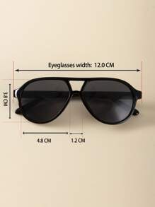 1 件装男女通用儿童黑色飞行员风格时尚防护眼镜，采用复古简约设计，适合日常佩戴、海滩、旅行和度假