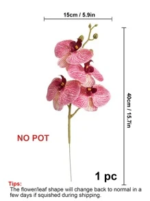 1pc Artificial Phalaenopsis, Faux Phalaenopsis Branch, Artificial Flower Stem, Vase Not Include - Multicolor - View 5