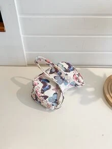Butterfly Print Hobo Bag - Multicolor - View 5