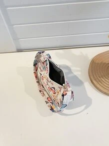 Butterfly Print Hobo Bag - Multicolor - View 7