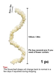 1 件 / 5 件 39 英寸人造丝紫藤藤蔓悬挂花桉树背景装饰花环家居户外婚礼拱门花园墙壁装饰、假植物、秋季装饰、房间、书桌、花园装饰、房间装饰用品 - 香檳色 - 查看 4