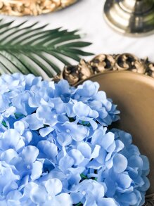 5/10/20pcs Hydrangea Artificial Flower Heads With Stems,Fake Hydrangea Flowers, Table Arrangement Decoration Silk Flower, Blue Fake Flower For Home Office Party Wedding, Fake Plants, Spring Decor, Room, Desk, Garden Decor, Room Decoration Stuff, Valentine Day, Gift Gifts Birthday Graduation - Blue - View 2