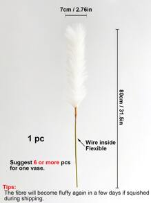 1 件人造蒲苇草 31.5 英寸高蓬松人造假花波西米亚风格装饰芦苇草花瓶填充物农舍家居婚礼装饰、假植物、秋季装饰、房间、书桌、花园装饰、房间装饰用品、情人节、礼物、生日毕业、秋季装饰、秋季 - 白色 - 查看 5